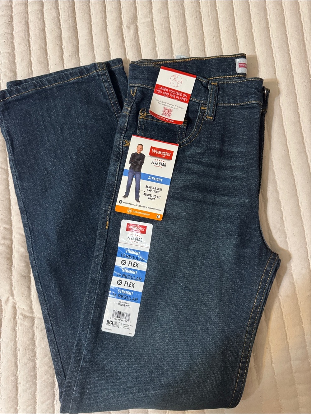 Wrangler Kids Straight Jeans - Dark Blue Denim